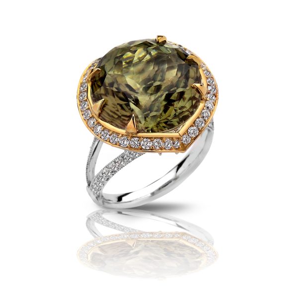 Zultanite®Gemstone Ring, 18K White and Yellow Gold, 15.03cts.