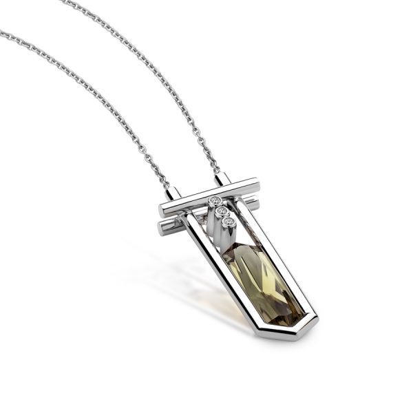 Pendant with Chain, Platinum, 9.72 cts. Wobito Bowtie Zultanite® - Image 2