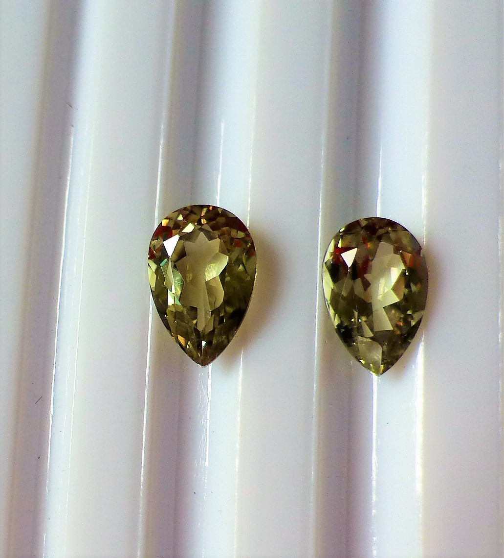 3.12 TCW Zultanite® Pair of Pear Cut 9x6mm Zultanite® Gems