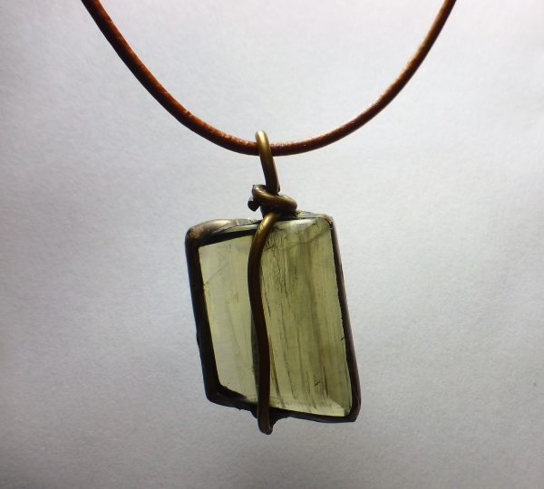 Necklace with  52.50 carat Color Changing Mineral Specimen Pendant