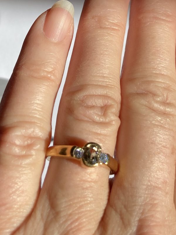 Ring, Yellow Gold Plated Bezel Set 5mm x 4mm Oval Cut Zultanite® - Image 7