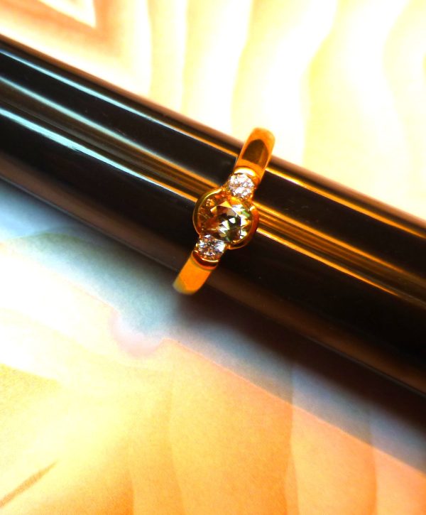 Ring, Yellow Gold Plated Bezel Set 5mm x 4mm Oval Cut Zultanite® - Image 2