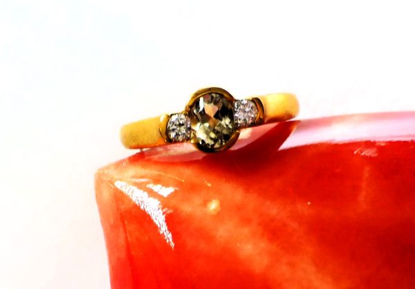 Ring, Yellow Gold Plated Bezel Set 5mm x 4mm Oval Cut Zultanite® - Image 3