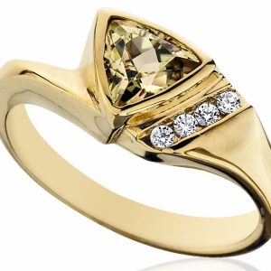 Gold plated Zultanite Ring with Diamonds