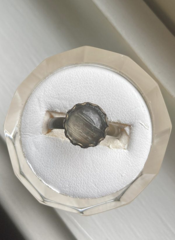 Ring, Rusty Colored Brass, 3.96 cts., 10 mm Round Cut Zultanite® Cabochon - Image 4