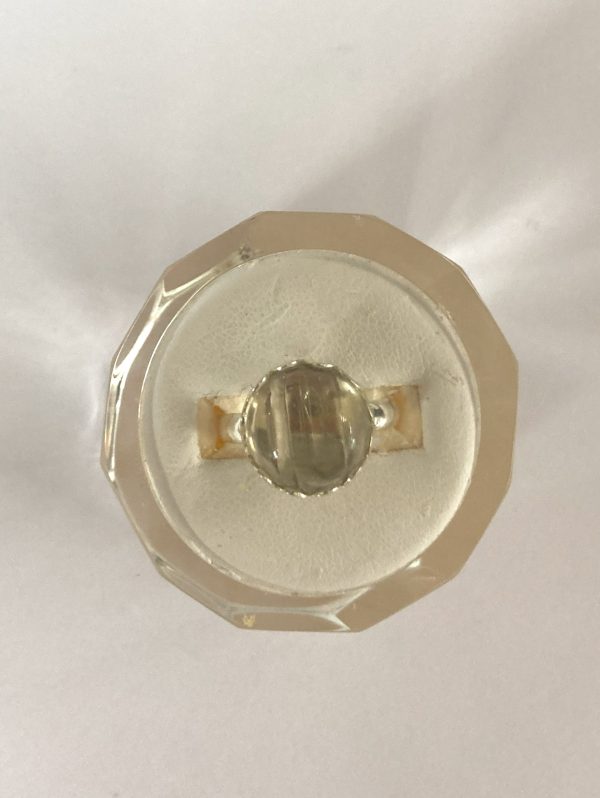 Ring, Silver Colored Brass, 8.17 cts., 12mm Round Cut Zultanite® Cabochon - Image 3