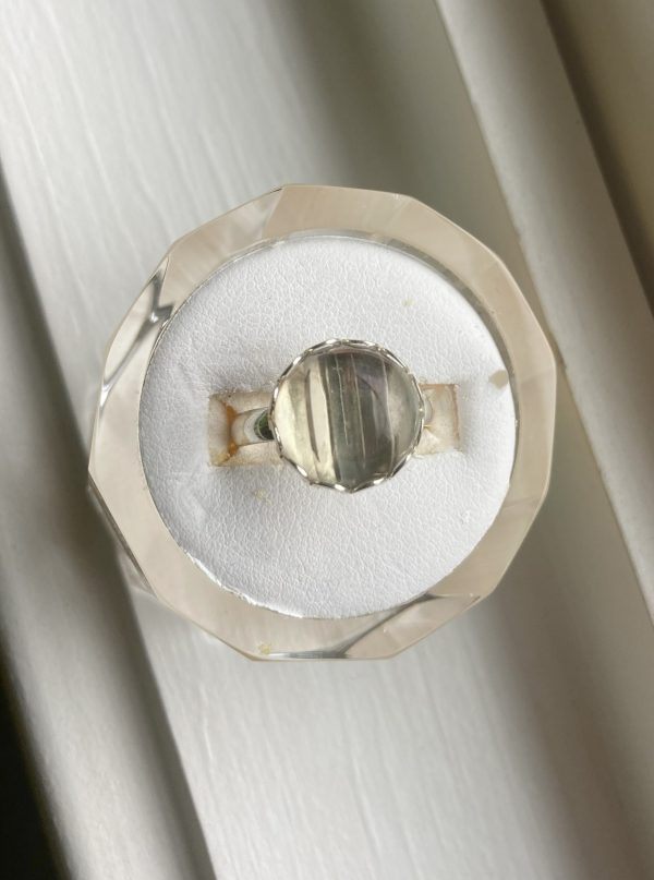 Ring, Silver Colored Brass, 8.17 cts., 12mm Round Cut Zultanite® Cabochon - Image 5