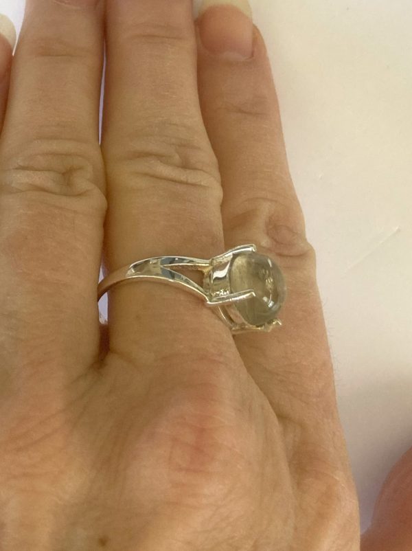 Ring, Silver, 5.57 cts., 10mm Round Cut Zultanite® Cabochon - Image 4