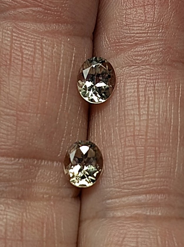 Zultanite® Oval Cut Gemstones, 1 PAIR, 6 mm x 5 mm, total minimum weight 1.37 carats