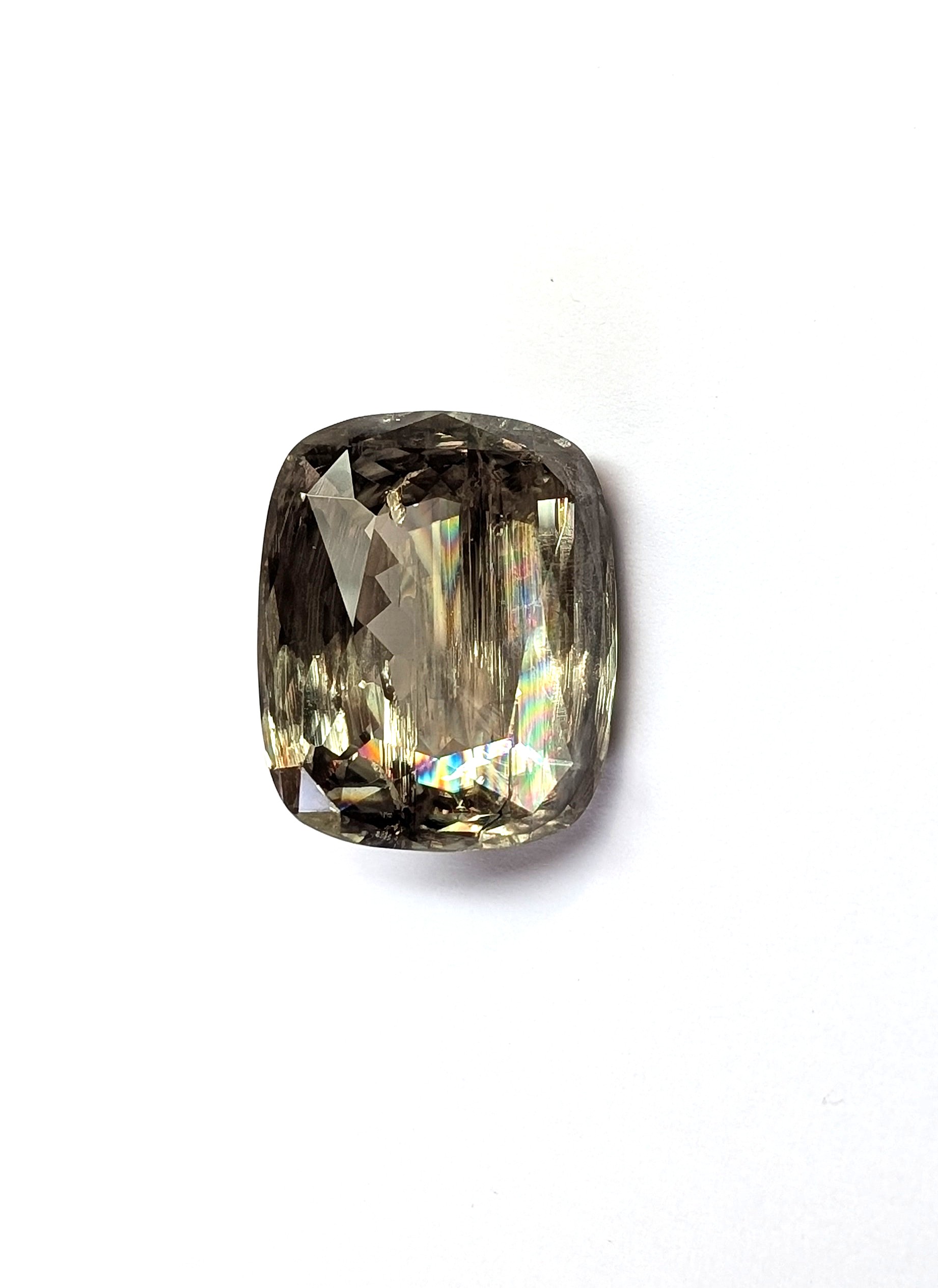 Zultanite® Fancy Cushion Cut Gemstone, 21x 17 Millimeter (D: 10mm), 28.36 carats, XI = Extremely Included.